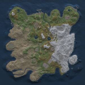 Thumbnail Rust Map: Procedural Map, Size: 3750, Seed: 1378410954, 16 Monuments