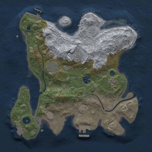 Thumbnail Rust Map: Procedural Map, Size: 3000, Seed: 42412917, 10 Monuments