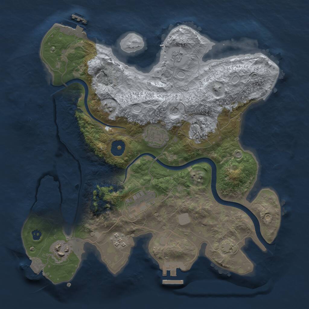 Rust Map: Procedural Map, Size: 3000, Seed: 42412917, 13 Monuments