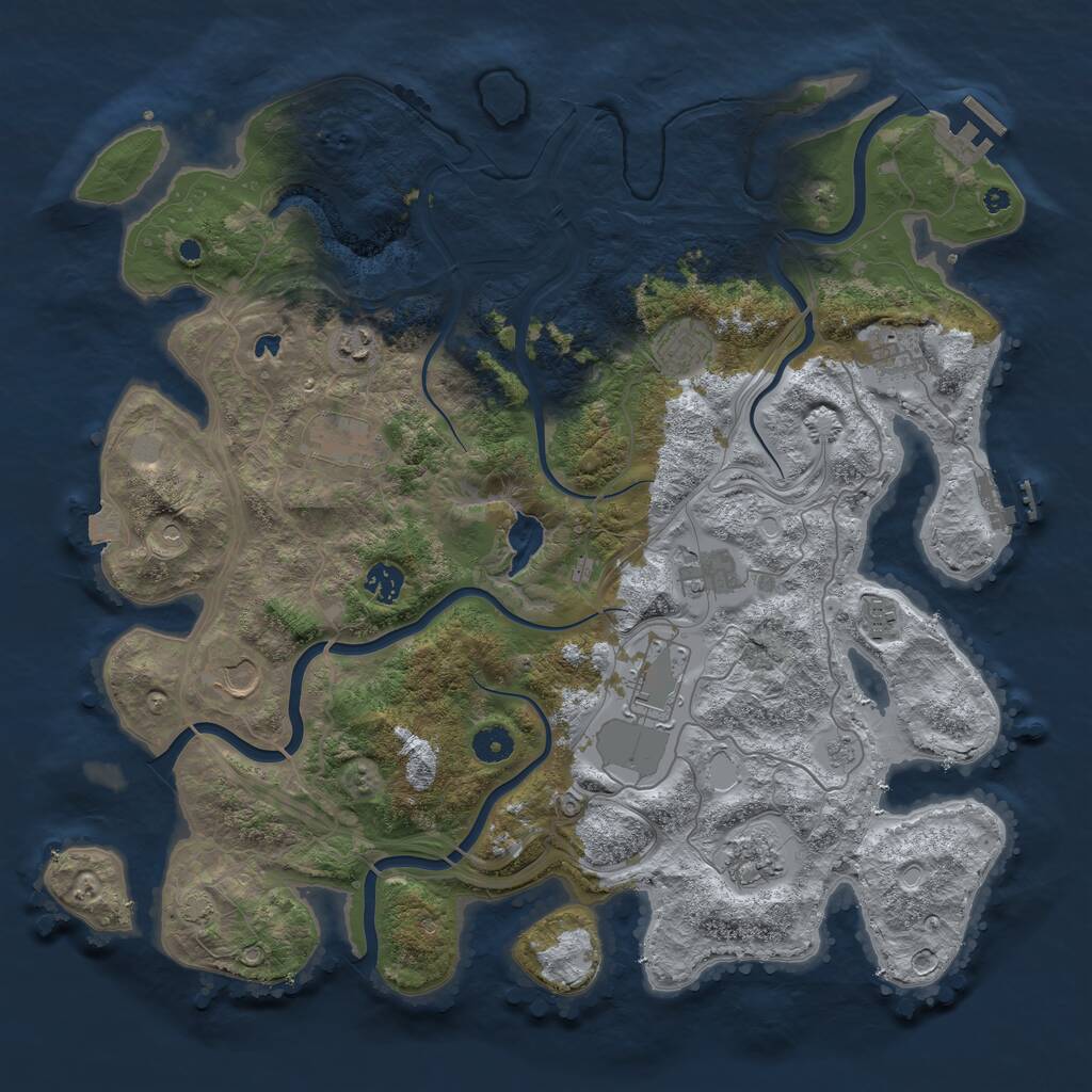 Rust Map: Procedural Map, Size: 4250, Seed: 560091, 18 Monuments
