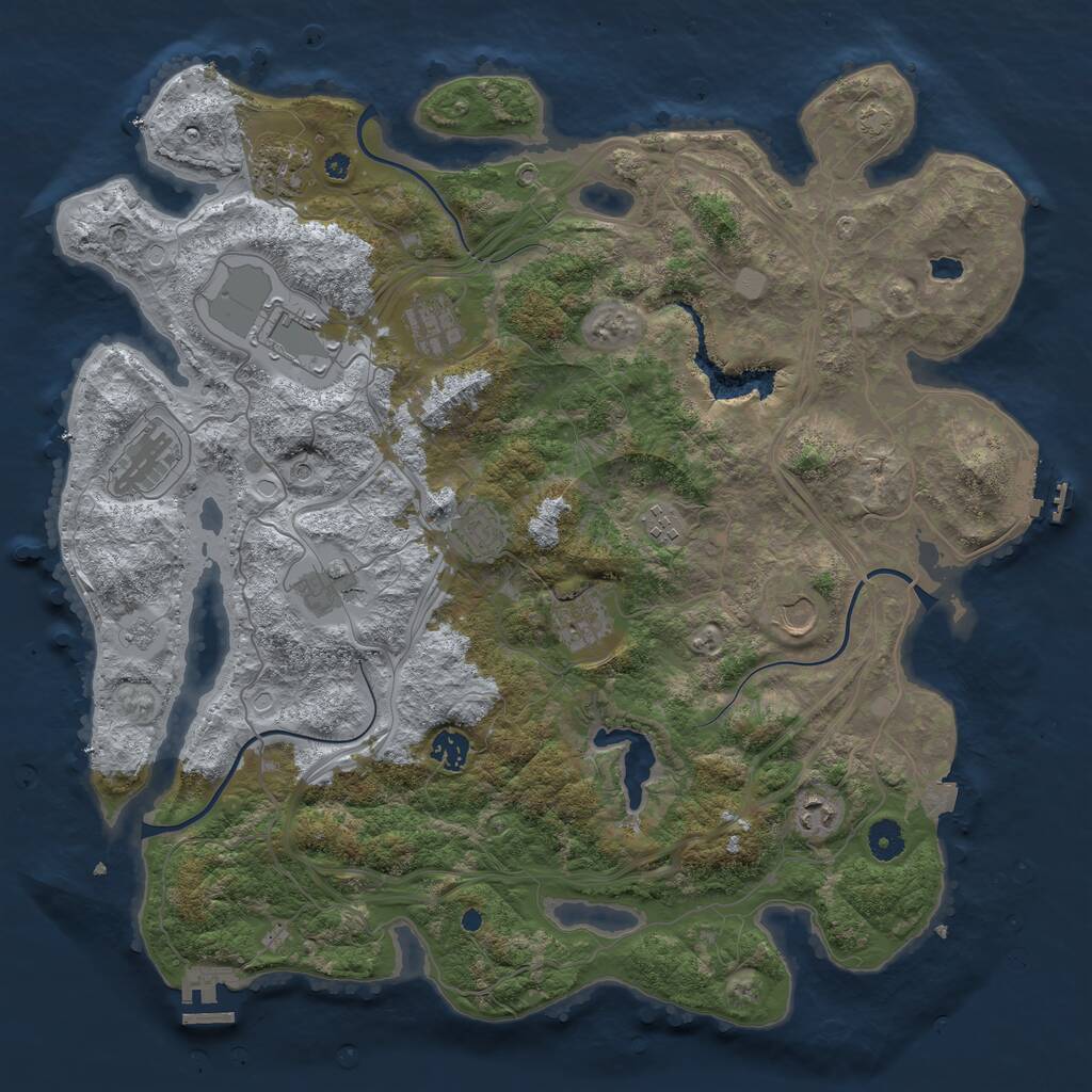 Rust Map: Procedural Map, Size: 4250, Seed: 201259, 17 Monuments