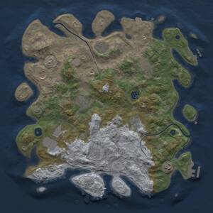 Thumbnail Rust Map: Procedural Map, Size: 3900, Seed: 638201226, 16 Monuments