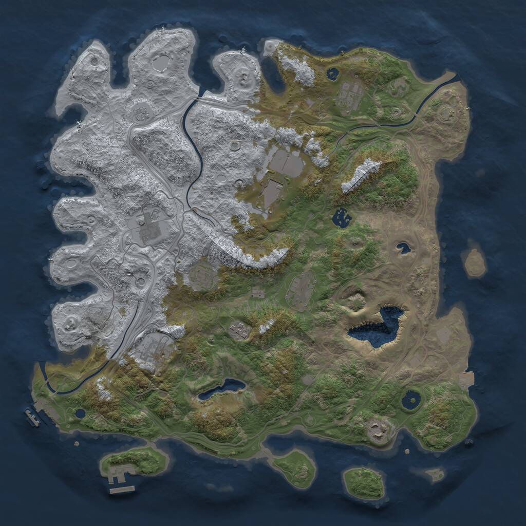 Rust Map: Procedural Map, Size: 4255, Seed: 1290834235, 17 Monuments