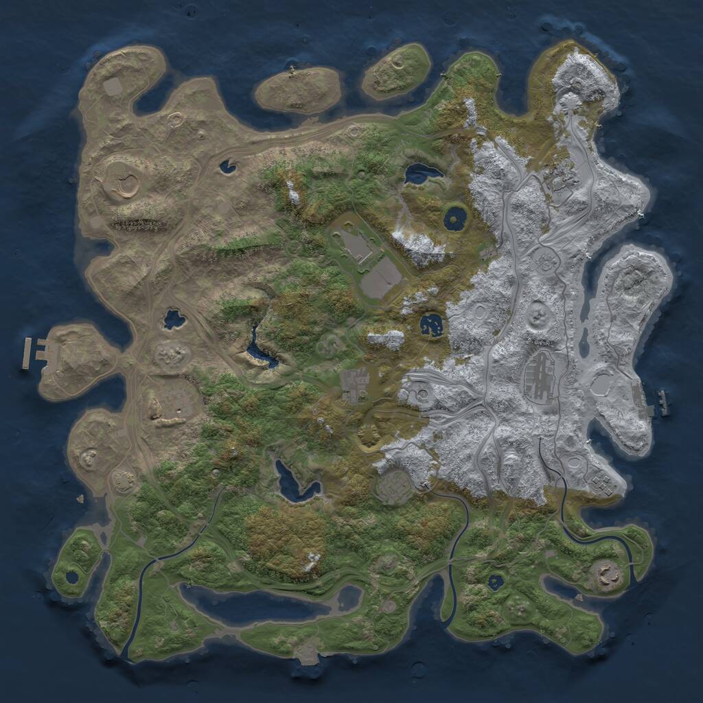 Rust Map: Procedural Map, Size: 4500, Seed: 315686148, 16 Monuments