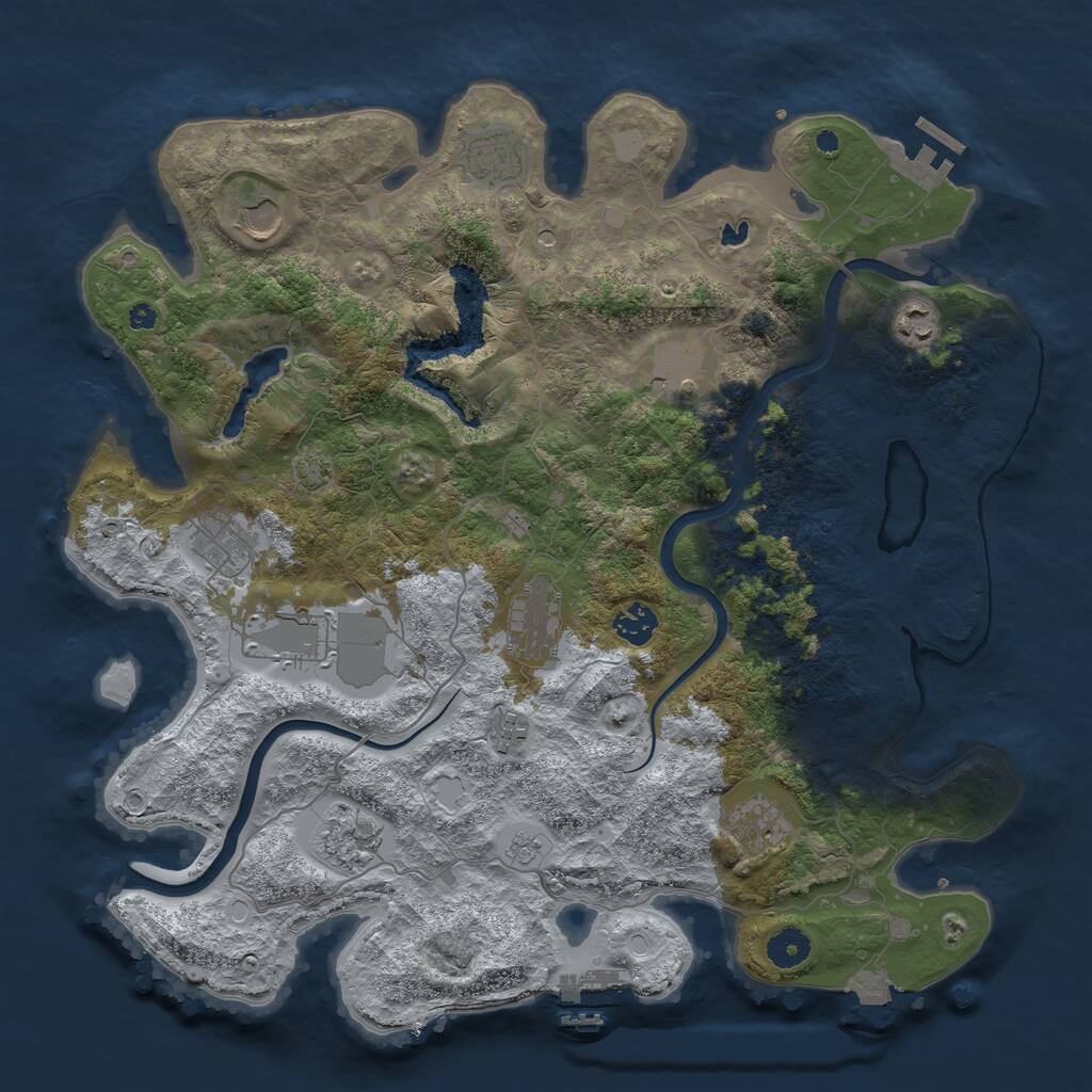 Rust Map: Procedural Map, Size: 4000, Seed: 31663131, 19 Monuments