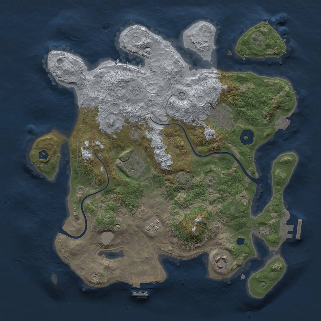 Rust Map: Procedural Map, Size: 3250, Seed: 9167583, 10 Monuments