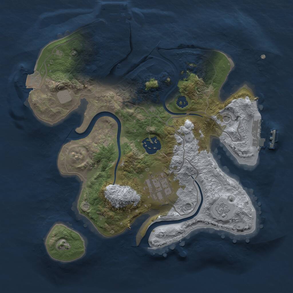 Rust Map: Procedural Map, Size: 2500, Seed: 1524329313, 9 Monuments