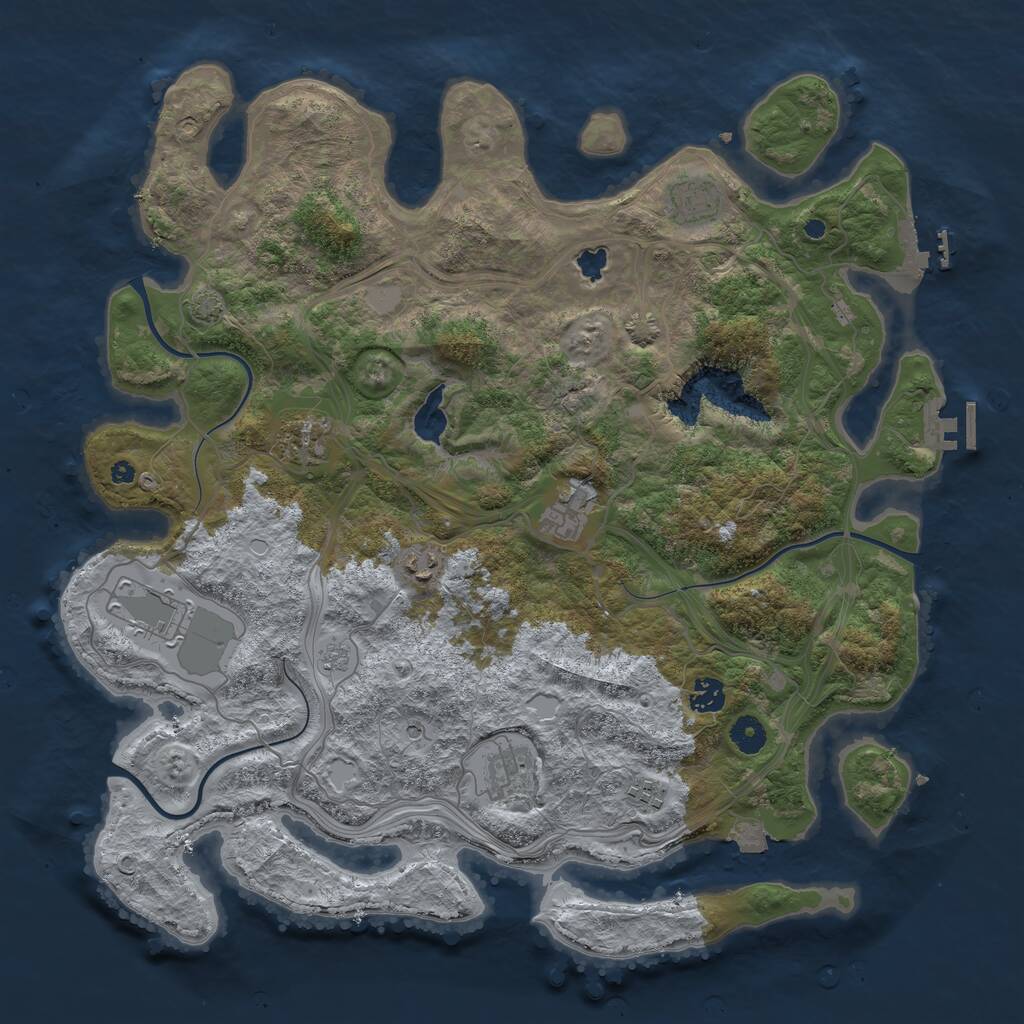 Rust Map: Procedural Map, Size: 4250, Seed: 153596936, 14 Monuments