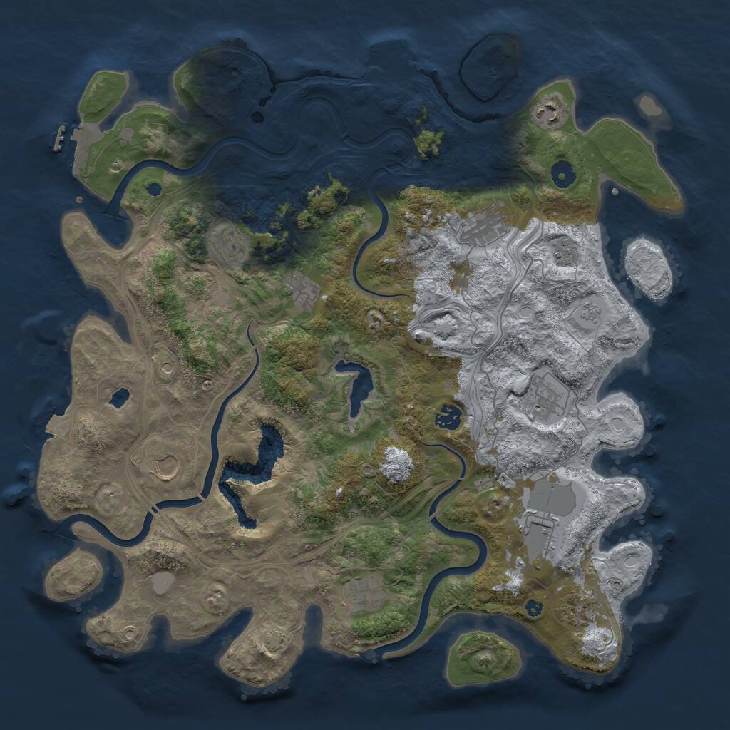 Rust Map: Procedural Map, Size: 4250, Seed: 451089012, 17 Monuments