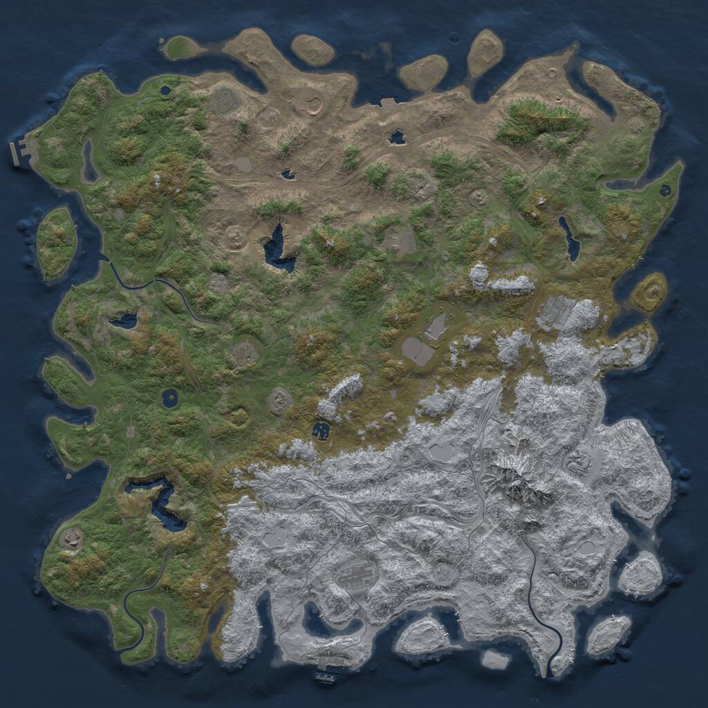 Rust Map: Procedural Map, Size: 6000, Seed: 3729402, 17 Monuments