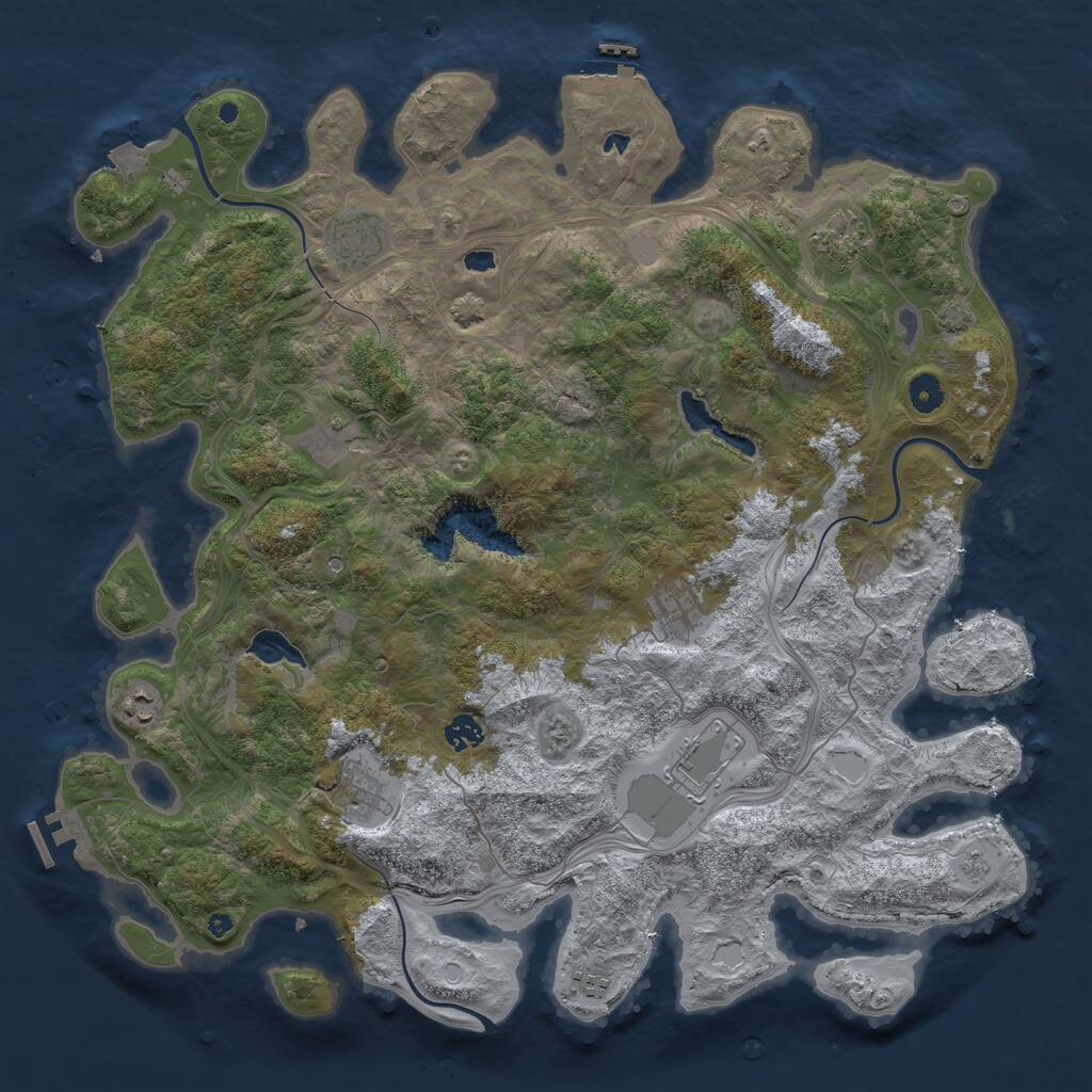 Rust Map: Procedural Map, Size: 4500, Seed: 38563, 15 Monuments