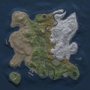 Thumbnail Rust Map: Procedural Map, Size: 3000, Seed: 770426878, 9 Monuments