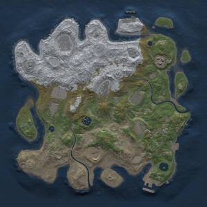 Thumbnail Rust Map: Procedural Map, Size: 3500, Seed: 178660987, 15 Monuments