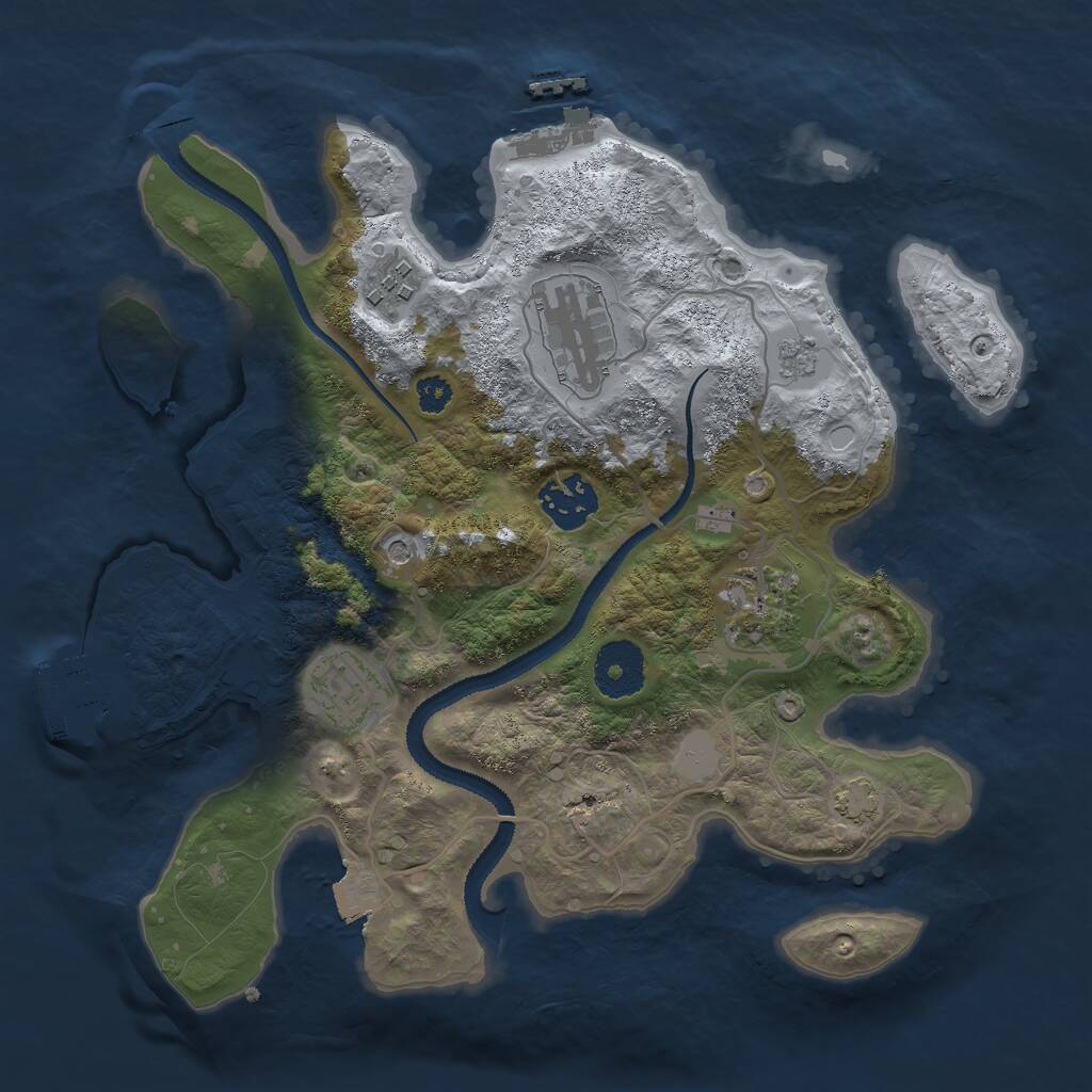 Rust Map: Procedural Map, Size: 3000, Seed: 785441146, 11 Monuments