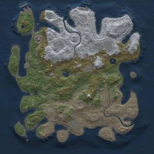 Thumbnail Rust Map: Procedural Map, Size: 3700, Seed: 998120, 13 Monuments