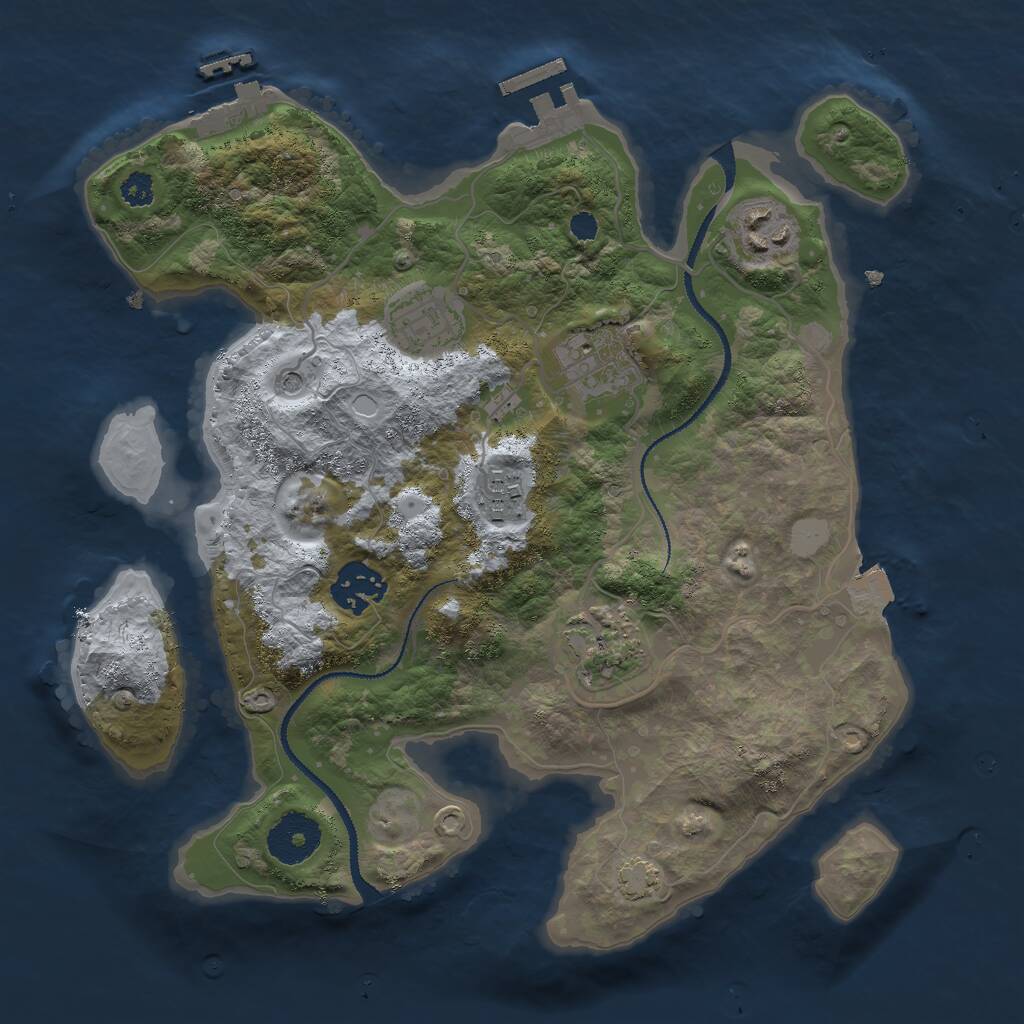 Rust Map: Procedural Map, Size: 3000, Seed: 115873158, 11 Monuments