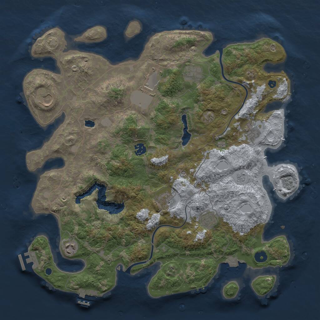 Rust Map: Procedural Map, Size: 4000, Seed: 1210876085, 15 Monuments