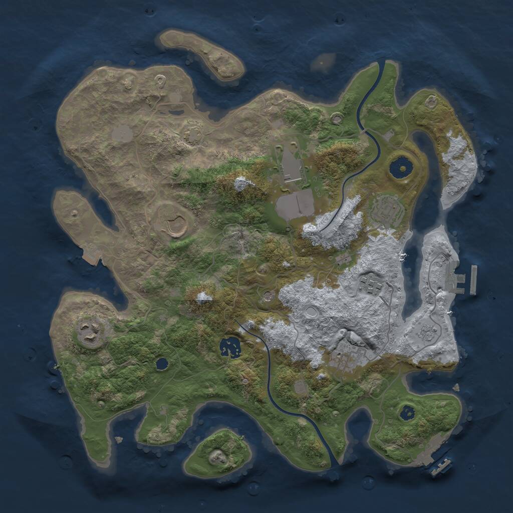 Rust Map: Procedural Map, Size: 3500, Seed: 1528231160, 13 Monuments