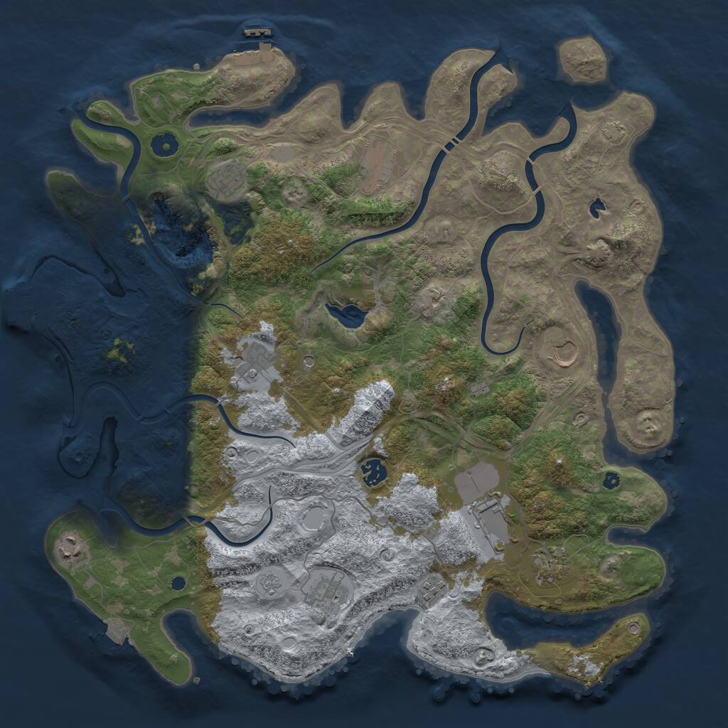 Rust Map: Procedural Map, Size: 4250, Seed: 333279363, 16 Monuments