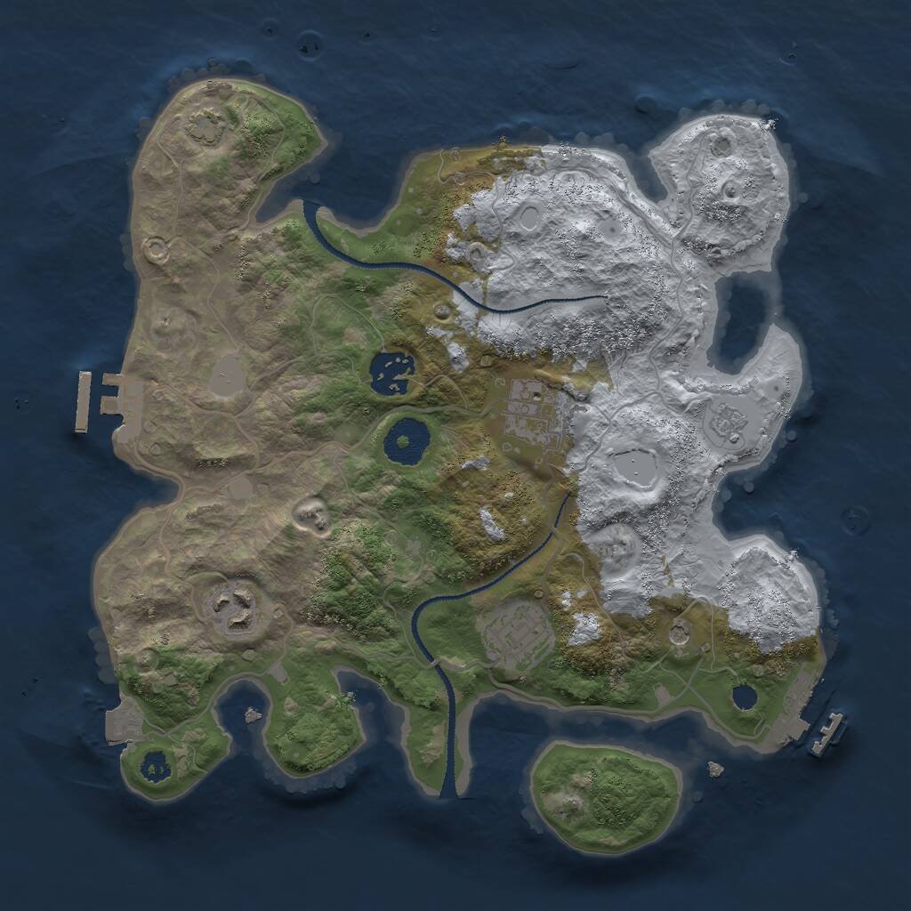 Rust Map: Procedural Map, Size: 3000, Seed: 796664812, 10 Monuments