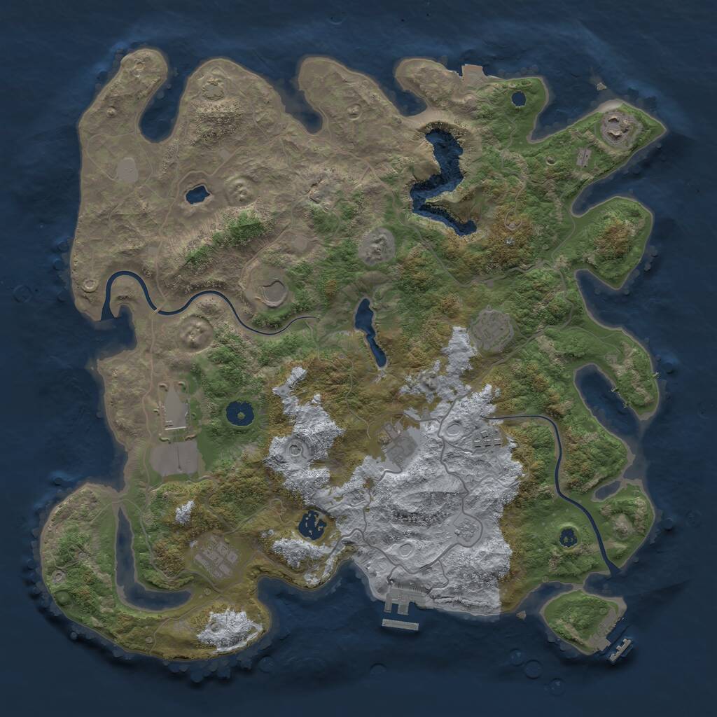 Rust Map: Procedural Map, Size: 4000, Seed: 796404732, 14 Monuments