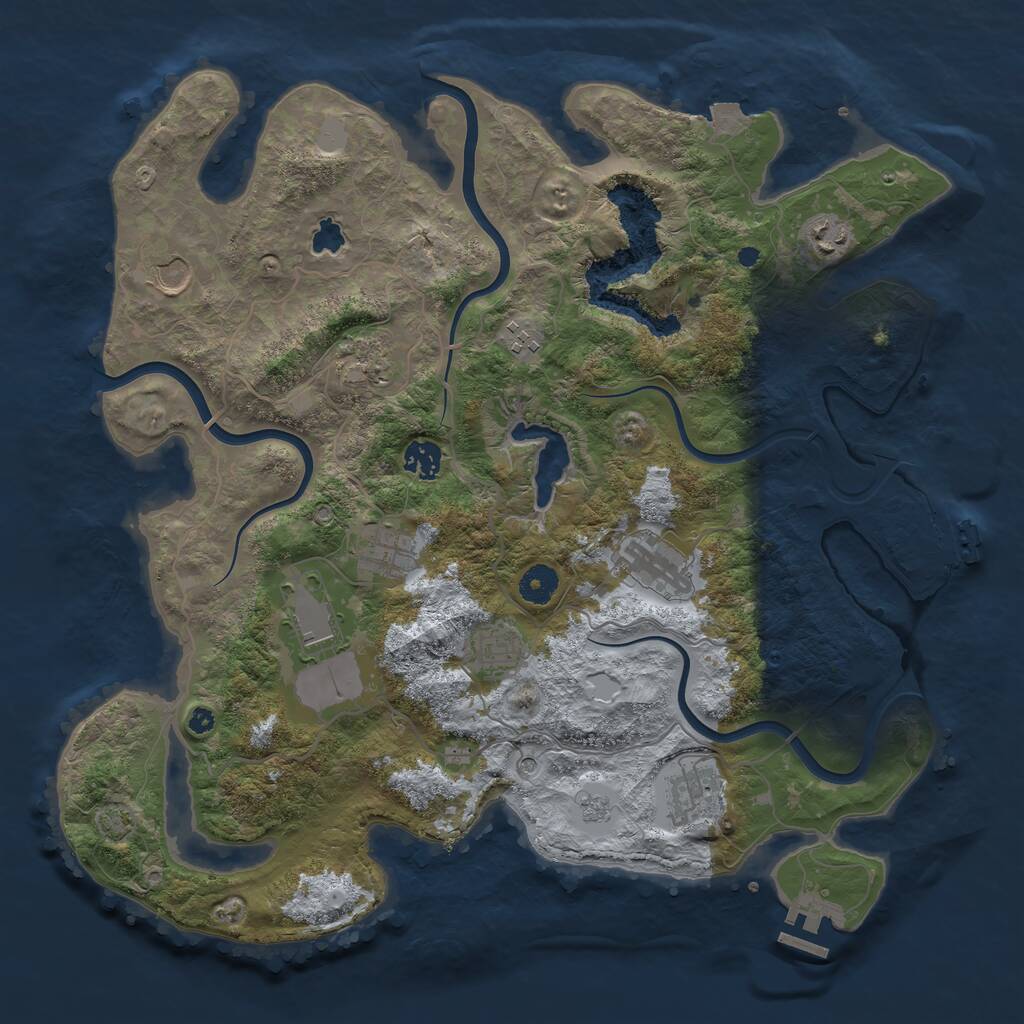 Rust Map: Procedural Map, Size: 4000, Seed: 796404732, 16 Monuments