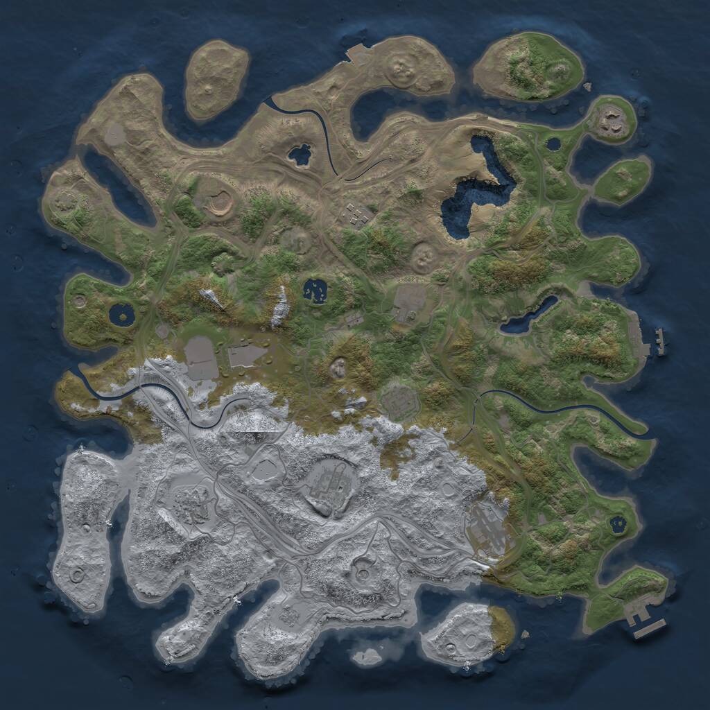 Rust Map: Procedural Map, Size: 4250, Seed: 235323392, 18 Monuments