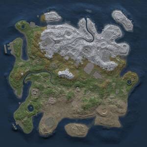 Thumbnail Rust Map: Procedural Map, Size: 3500, Seed: 975134888, 13 Monuments