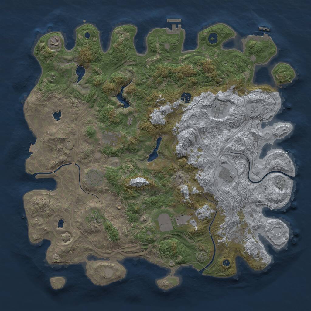 Rust Map: Procedural Map, Size: 4500, Seed: 1600954026, 16 Monuments