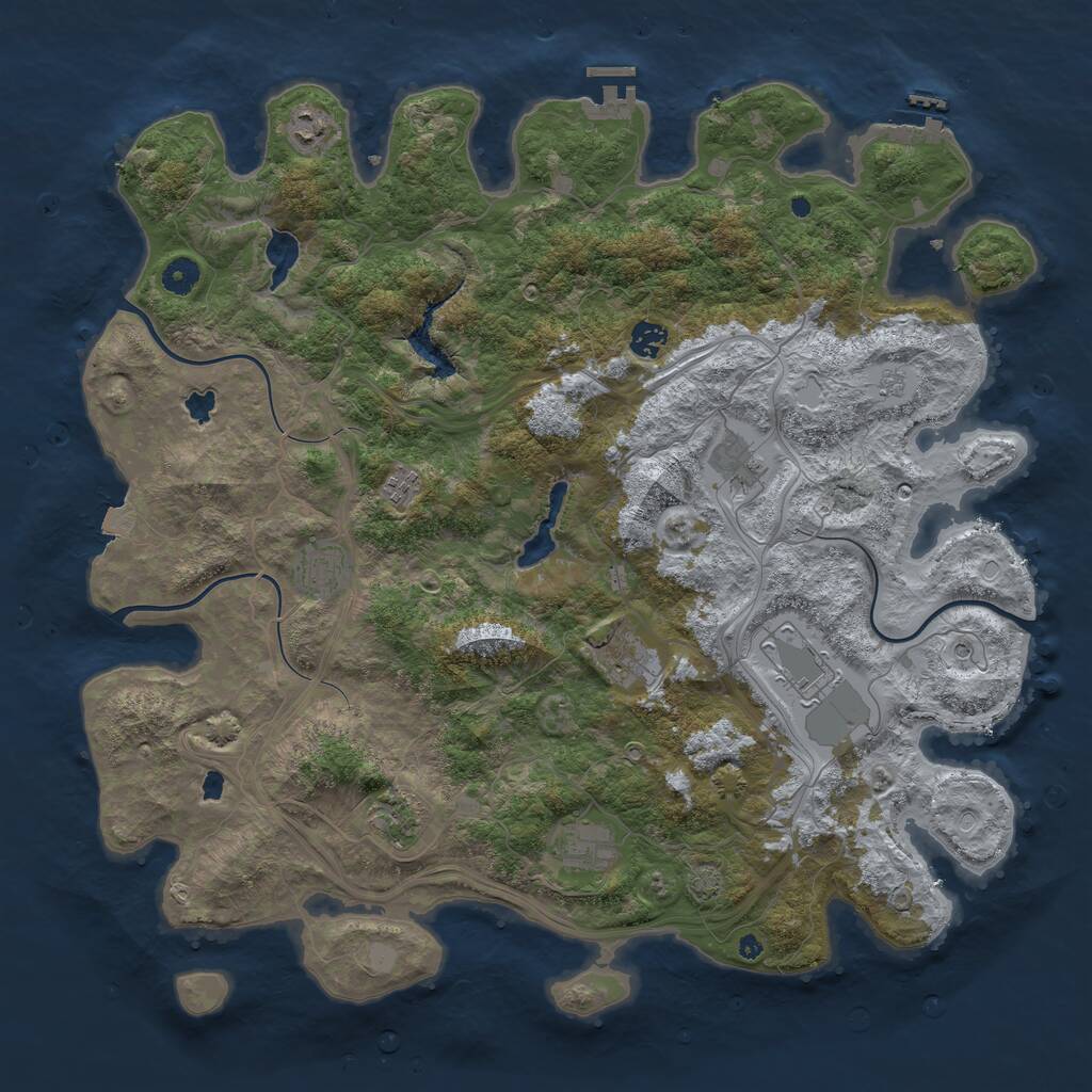 Rust Map: Procedural Map, Size: 4500, Seed: 1600954026, 15 Monuments