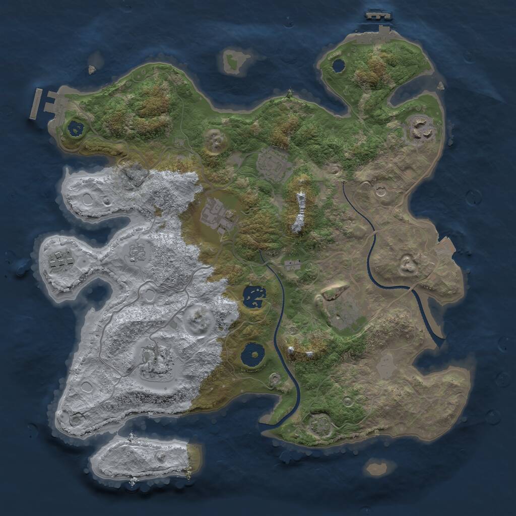 Rust Map: Procedural Map, Size: 3300, Seed: 276508152, 13 Monuments