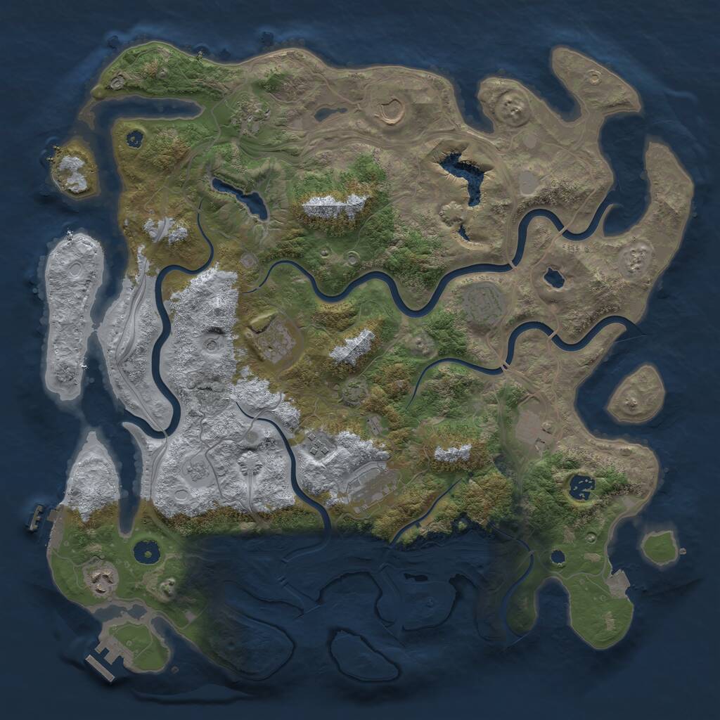 Rust Map: Procedural Map, Size: 4250, Seed: 316477442, 15 Monuments