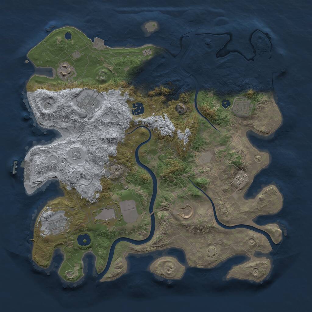 Rust Map: Procedural Map, Size: 3600, Seed: 101024, 14 Monuments