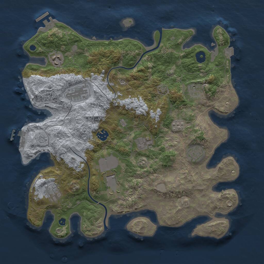 Rust Map: Procedural Map, Size: 3600, Seed: 101024, 15 Monuments