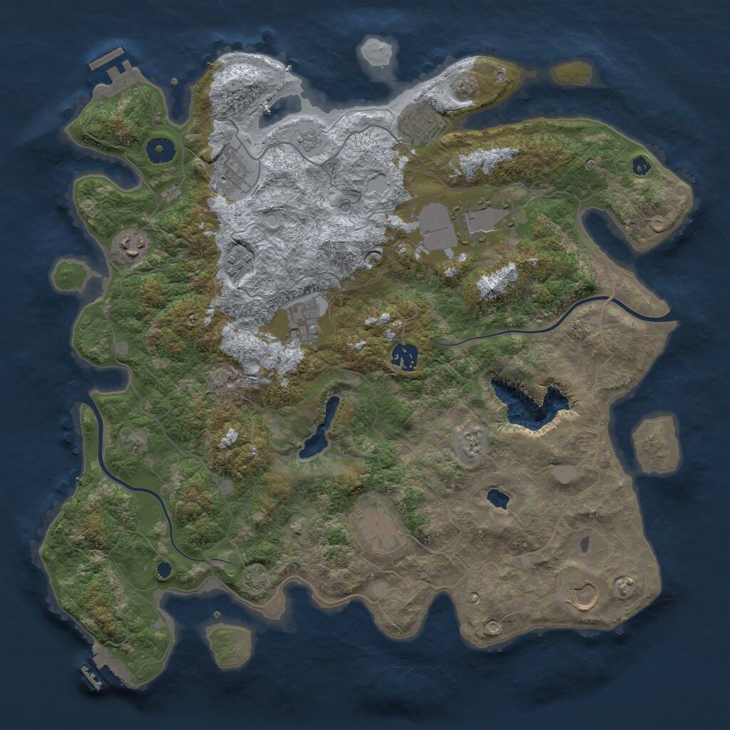 Rust Map: Procedural Map, Size: 4000, Seed: 46778934, 15 Monuments