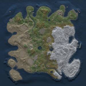 Thumbnail Rust Map: Procedural Map, Size: 3500, Seed: 54549036, 14 Monuments