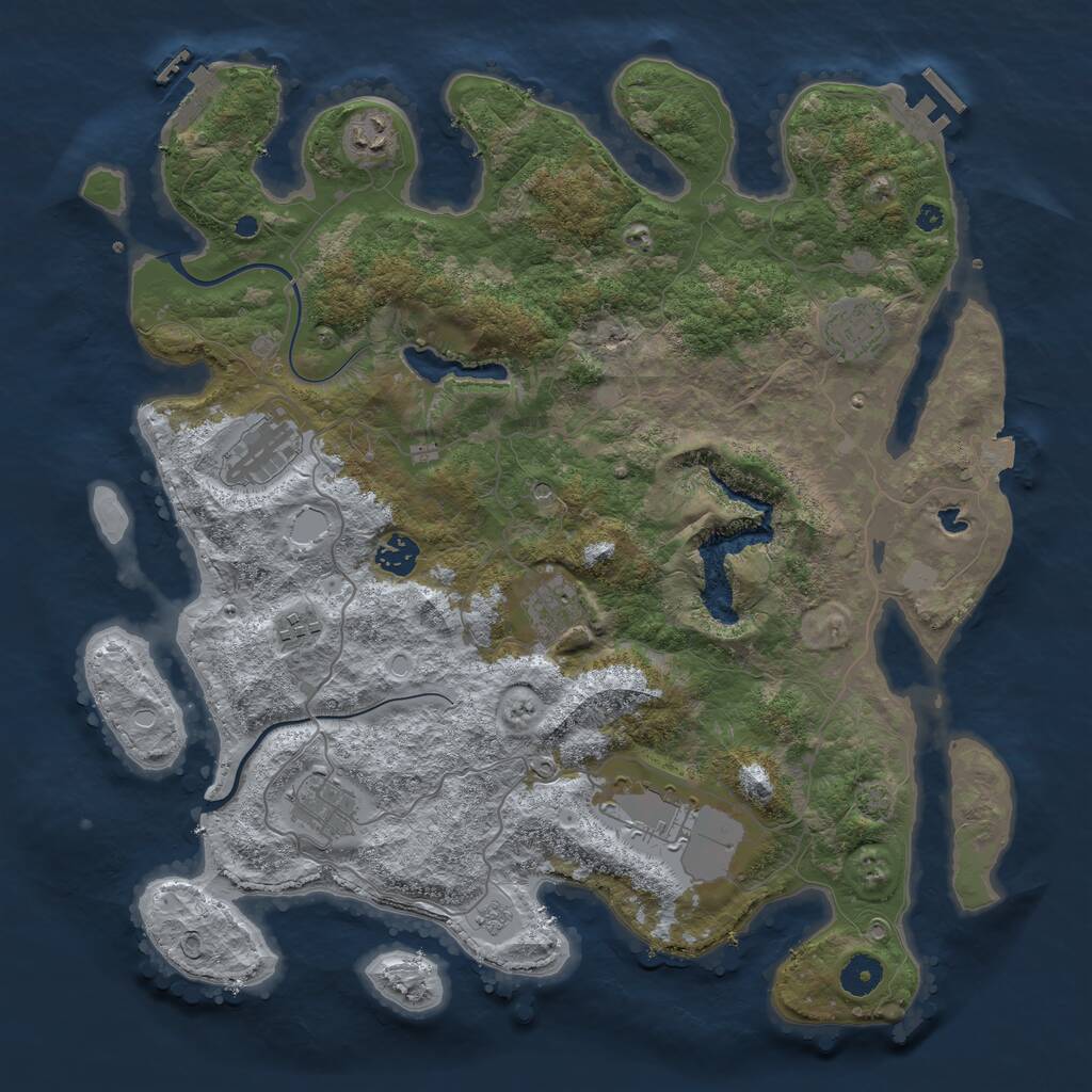 Rust Map: Procedural Map, Size: 4000, Seed: 1788691490, 14 Monuments
