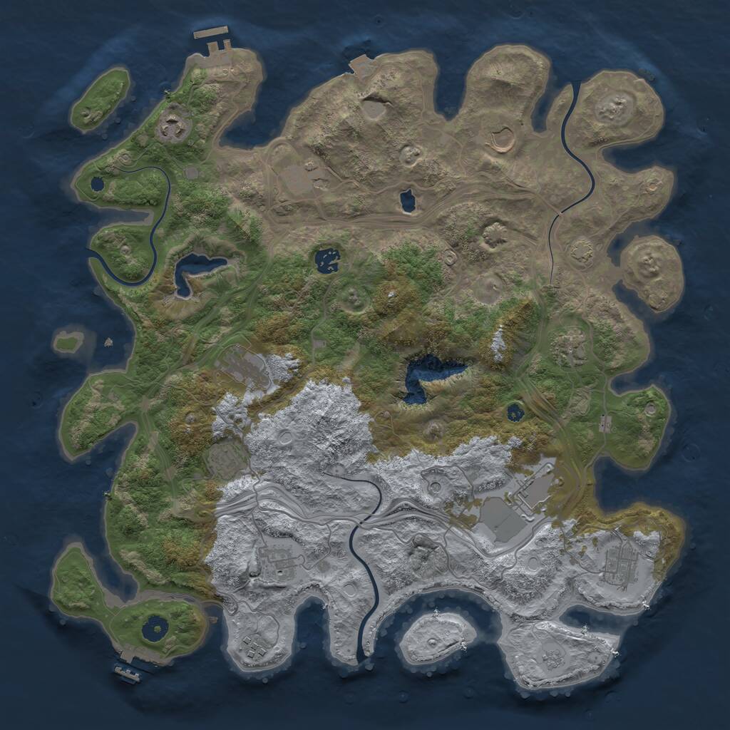 Rust Map: Procedural Map, Size: 4250, Seed: 598853, 17 Monuments