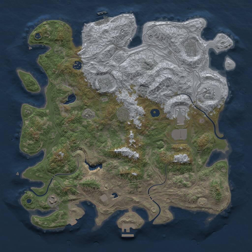 Rust Map: Procedural Map, Size: 4250, Seed: 348018178, 14 Monuments