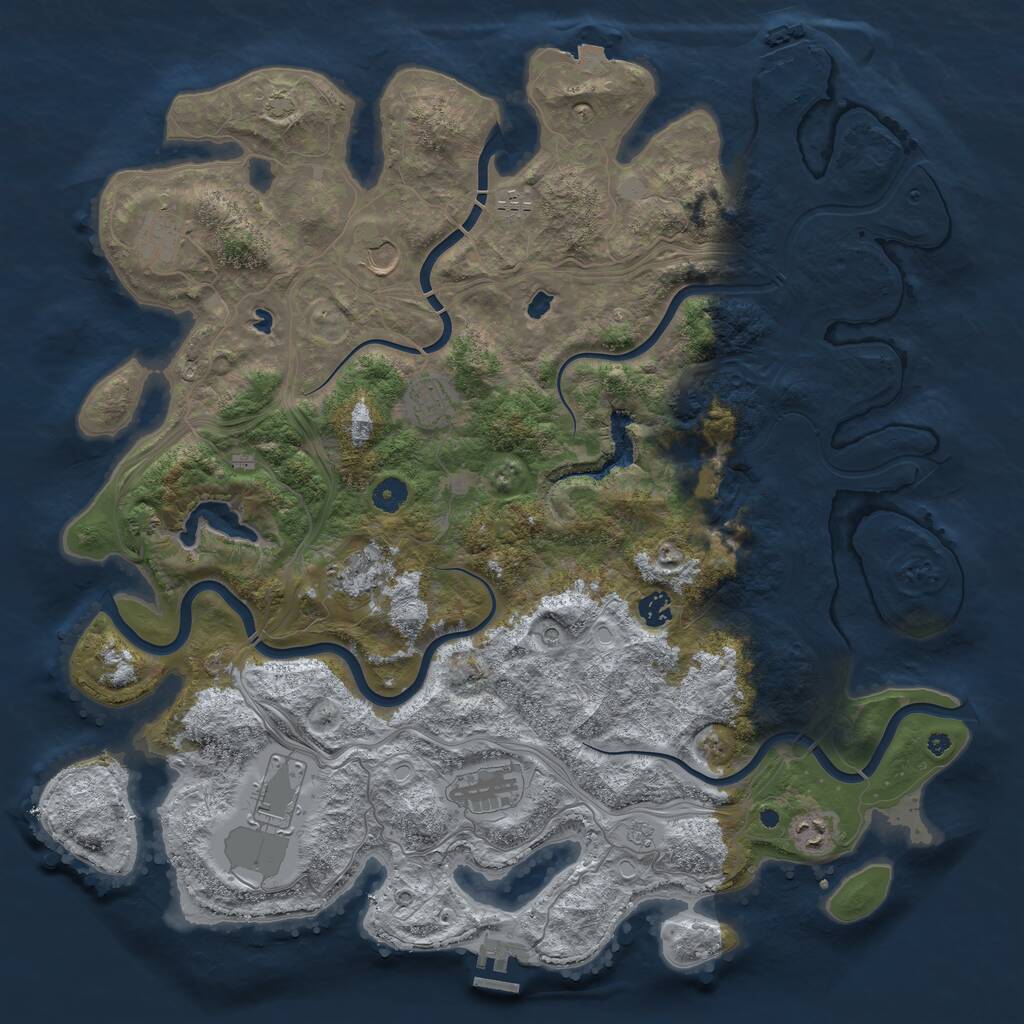 Rust Map: Procedural Map, Size: 4500, Seed: 270604476, 15 Monuments