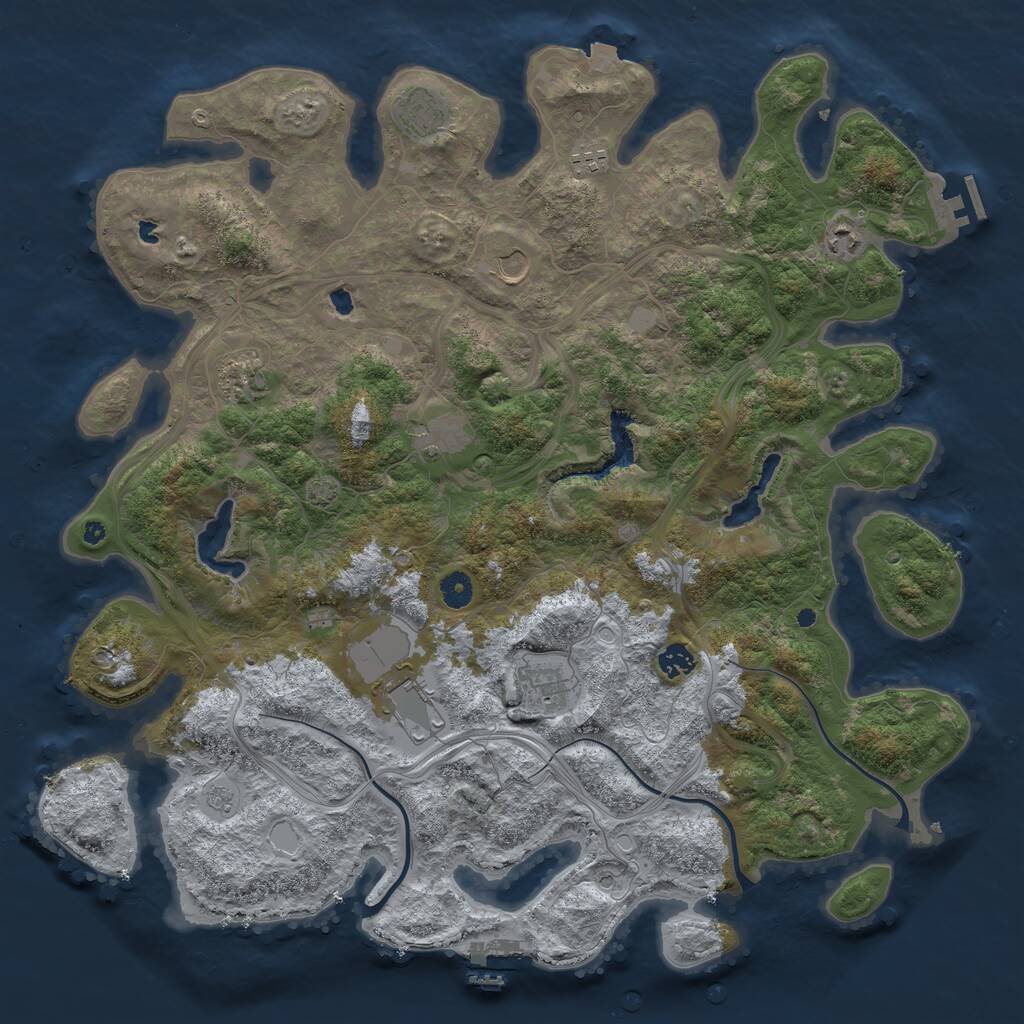 Rust Map: Procedural Map, Size: 4500, Seed: 270604476, 15 Monuments