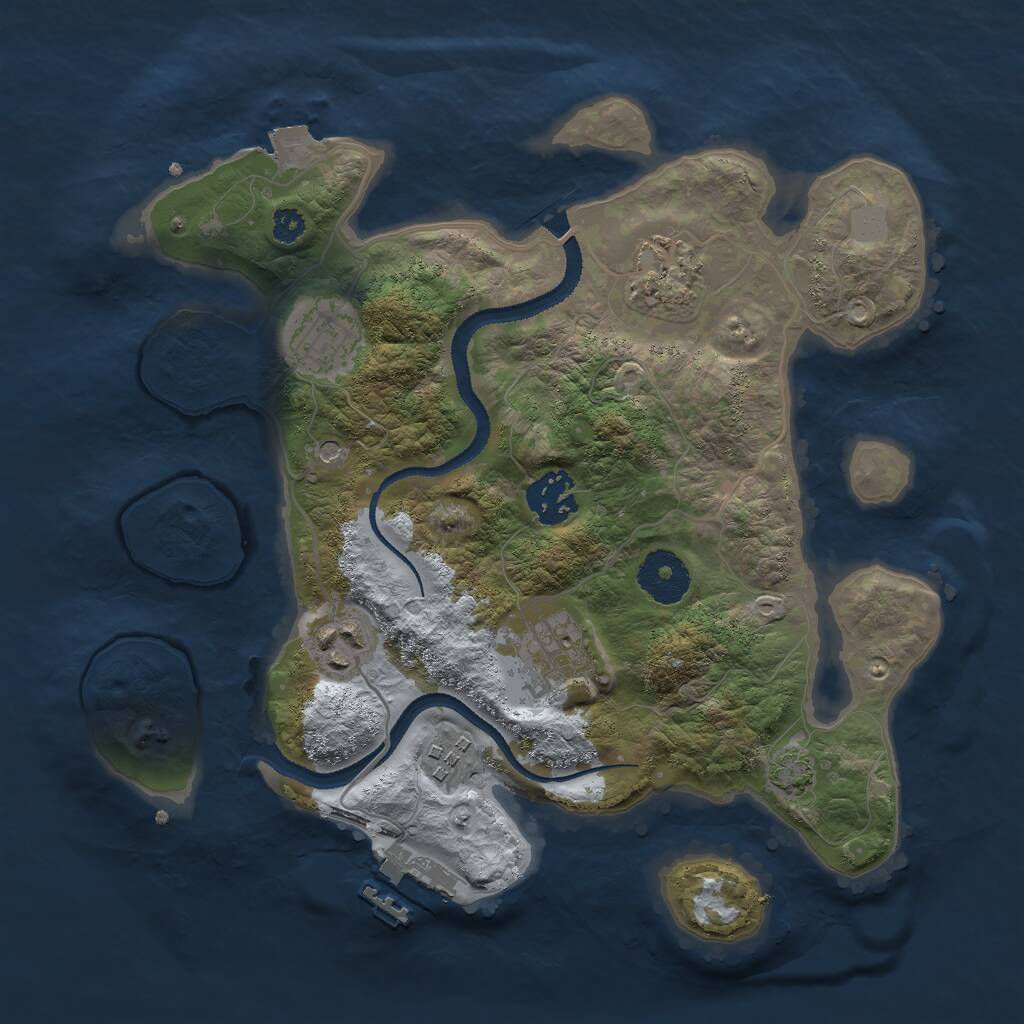 Rust Map: Procedural Map, Size: 3000, Seed: 53379428, 10 Monuments