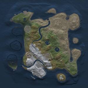 Thumbnail Rust Map: Procedural Map, Size: 3000, Seed: 53379428, 10 Monuments