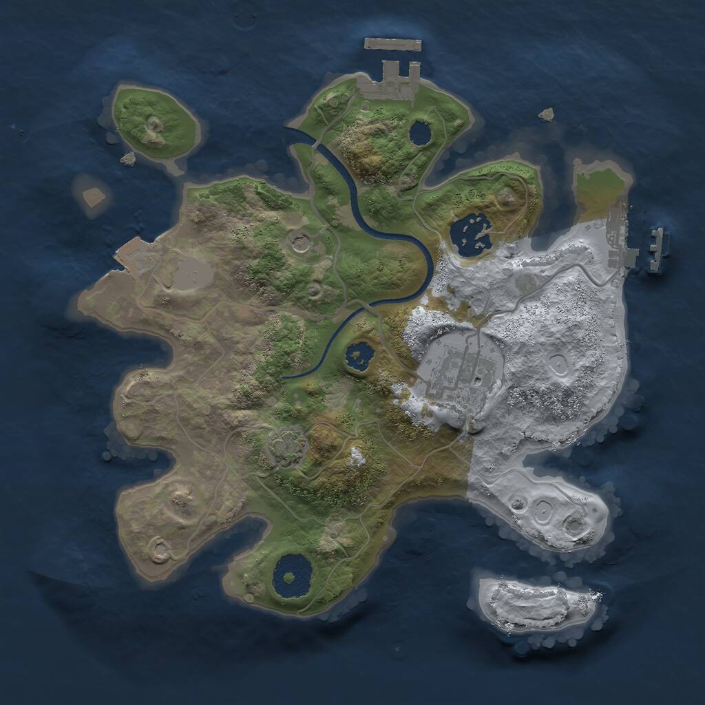 Rust Map: Procedural Map, Size: 2500, Seed: 1789288020, 7 Monuments