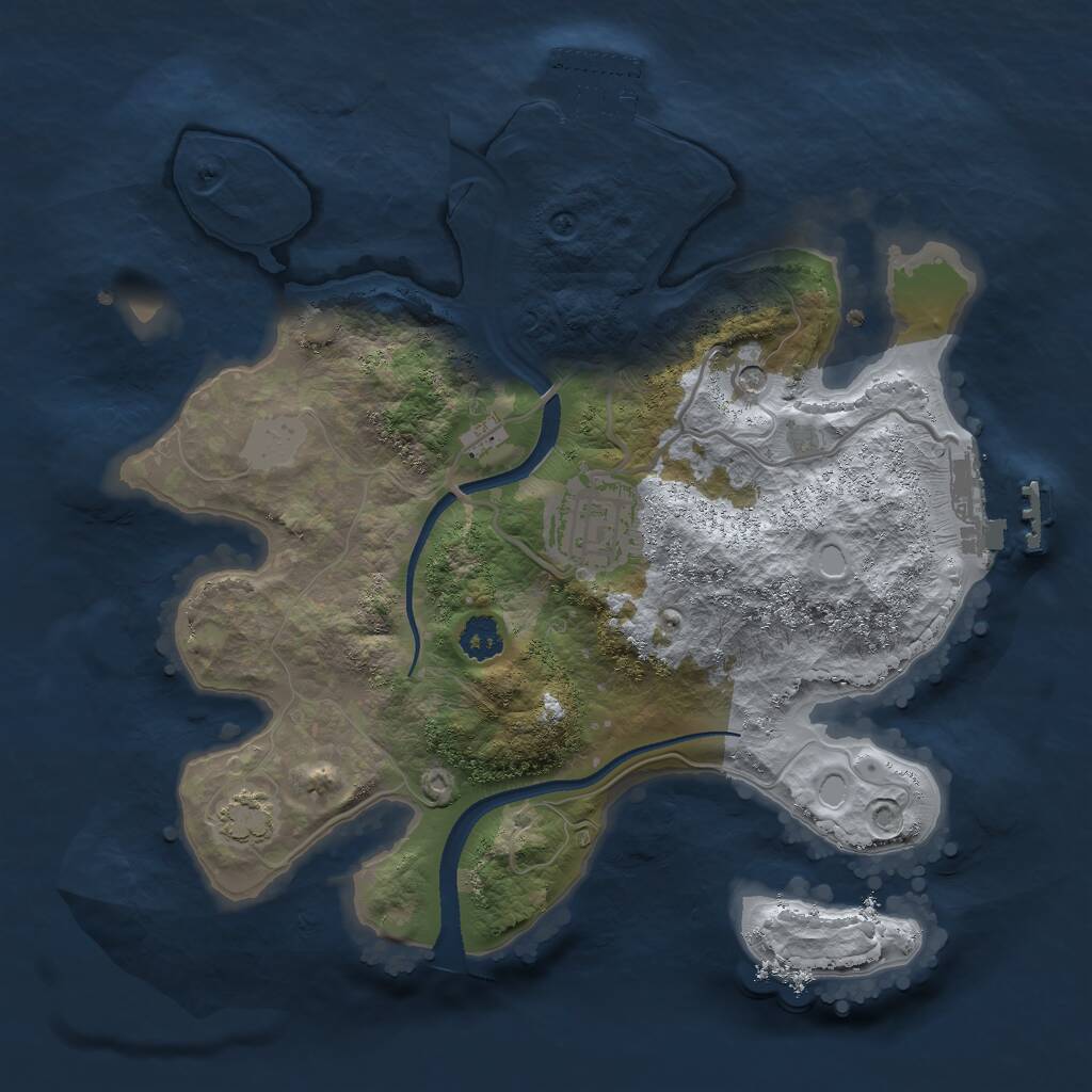Rust Map: Procedural Map, Size: 2500, Seed: 1789288020, 6 Monuments