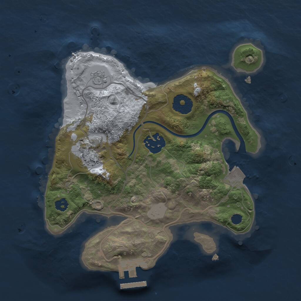 Rust Map: Procedural Map, Size: 2300, Seed: 958795400, 5 Monuments