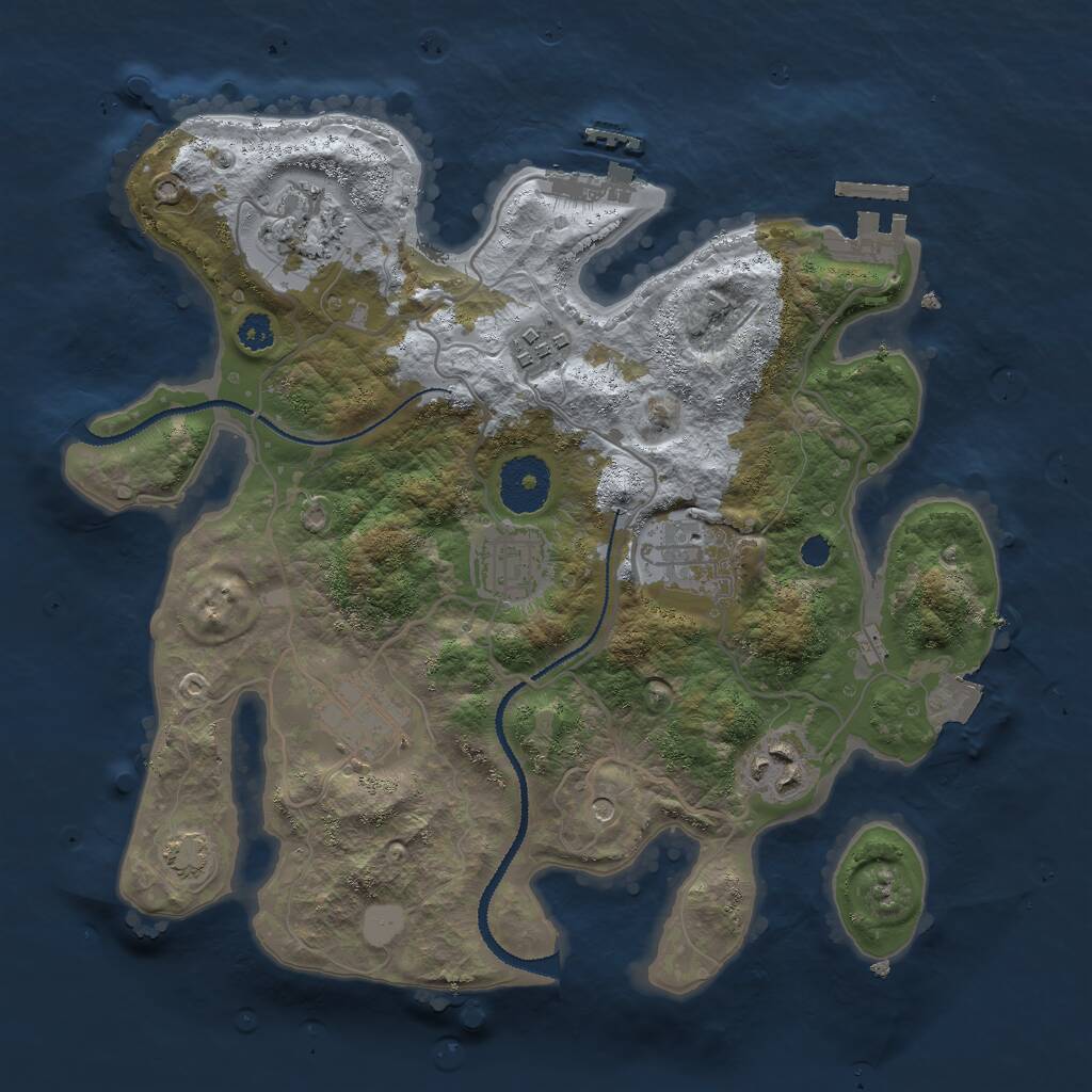 Rust Map: Procedural Map, Size: 3000, Seed: 217853046, 11 Monuments