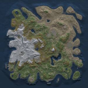 Thumbnail Rust Map: Procedural Map, Size: 4000, Seed: 888063777, 13 Monuments