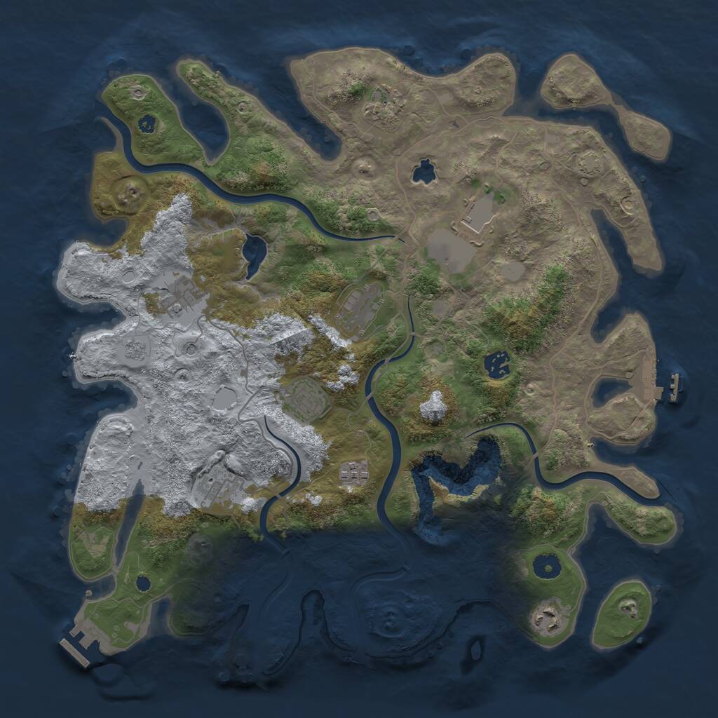 Rust Map: Procedural Map, Size: 4000, Seed: 888063777, 15 Monuments