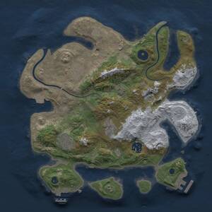 Thumbnail Rust Map: Procedural Map, Size: 3000, Seed: 1209278973, 10 Monuments